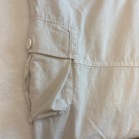 Urban Behavior Beige Linen-Cotton Cargo Pants Size M Relaxed Fit With Pockets - Picture 6 of 16